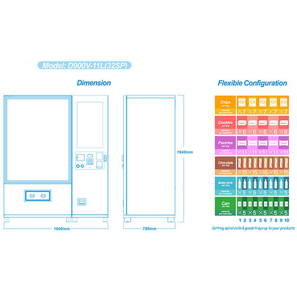 Touch Screen Automatic Fruit Vending Machine