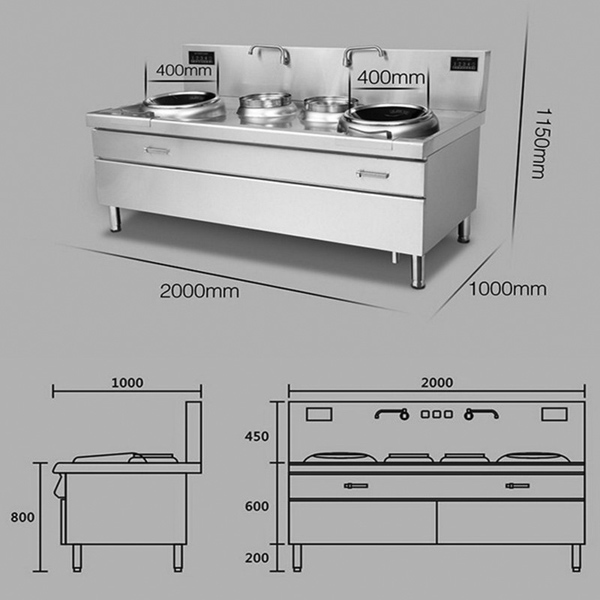 Commercial Restaurant Induction Range Cooker Equipment